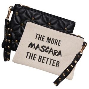 NWOT 💄 Vegan Leather/Canvas Makeup Bag or Clutch